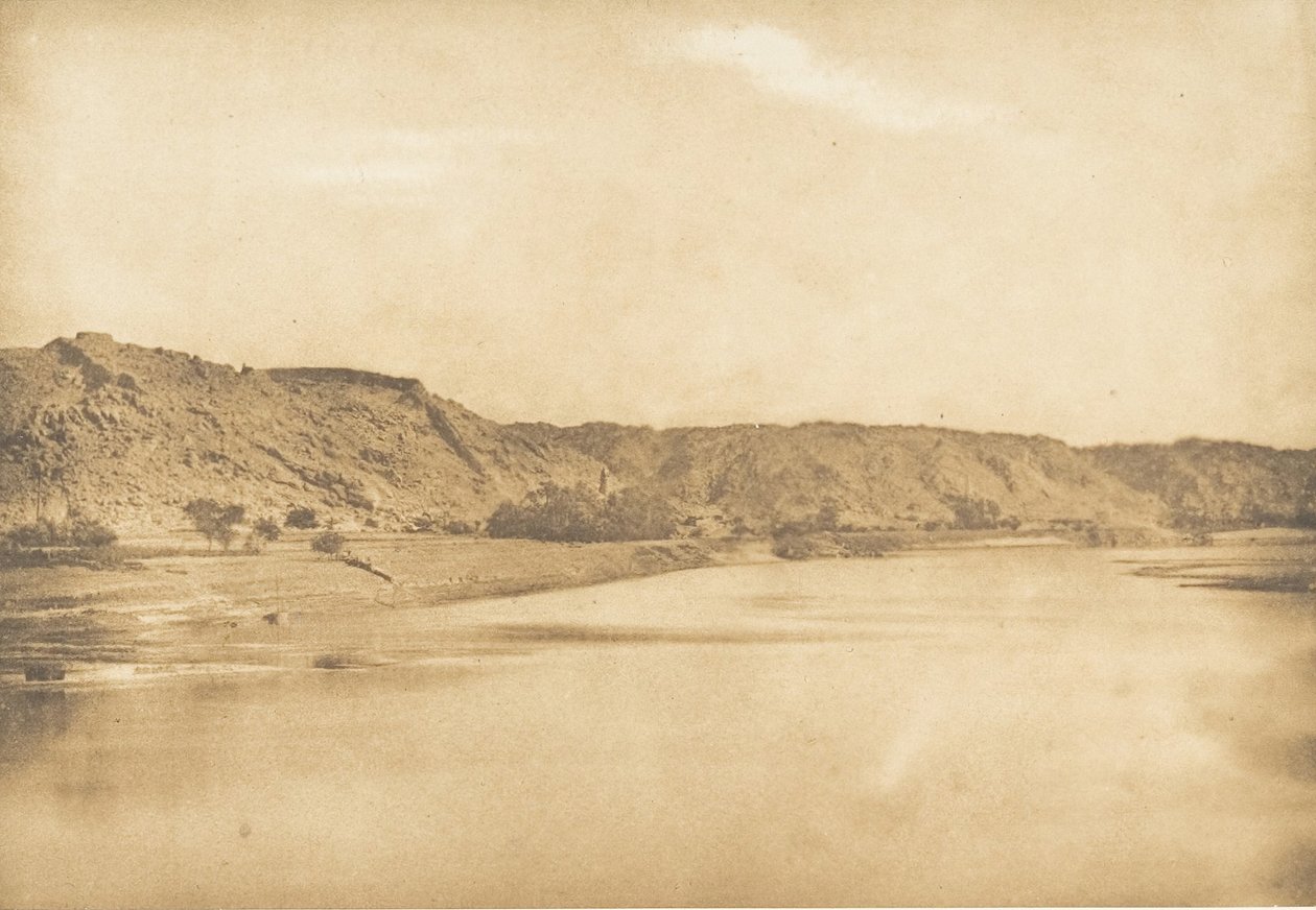 Philae - El-Bâb falu délkeleti nézete, 1849-50. alkotó: Maxime Du Camp