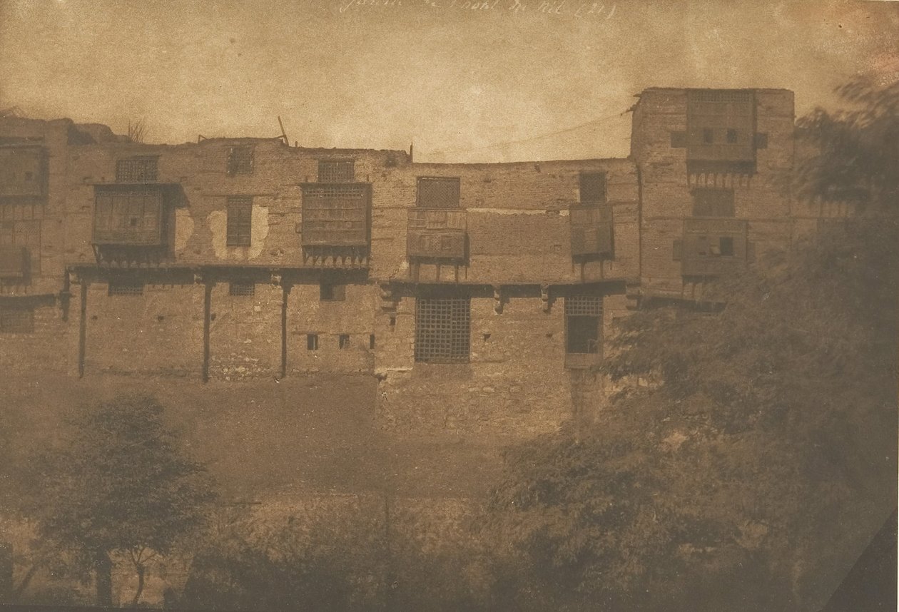 Kilátás egy Jardin du Quartier Francból, Kairóban, 1849 decembere és 1850 januárja között. alkotó: Maxime Du Camp