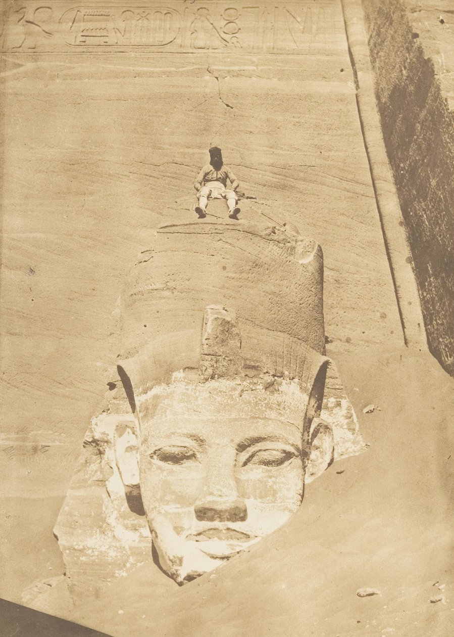 A Re templom legnyugatibb kolosszusa, Abu Simbel, 1850. alkotó: Maxime Du Camp