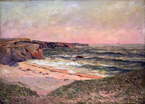 A dűnék Port Blanc-ban alkotó: Maxime Emile Louis Maufra