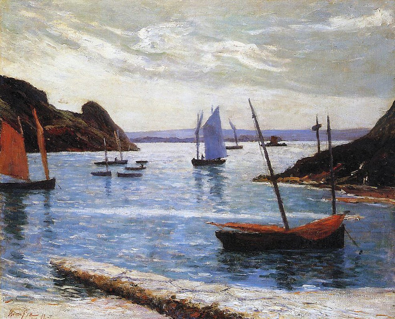 A kikötő, Brehat szigete, Bretagne, 1892 alkotó: Maxime Emile Louis Maufra