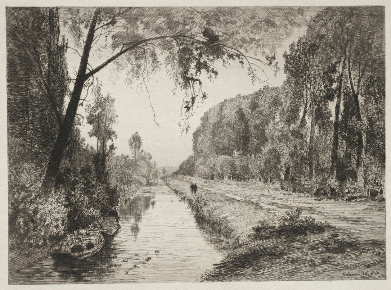 Pont Sainte-Maxence-i csatorna, kb. 1878. alkotó: Maxime Lalanne