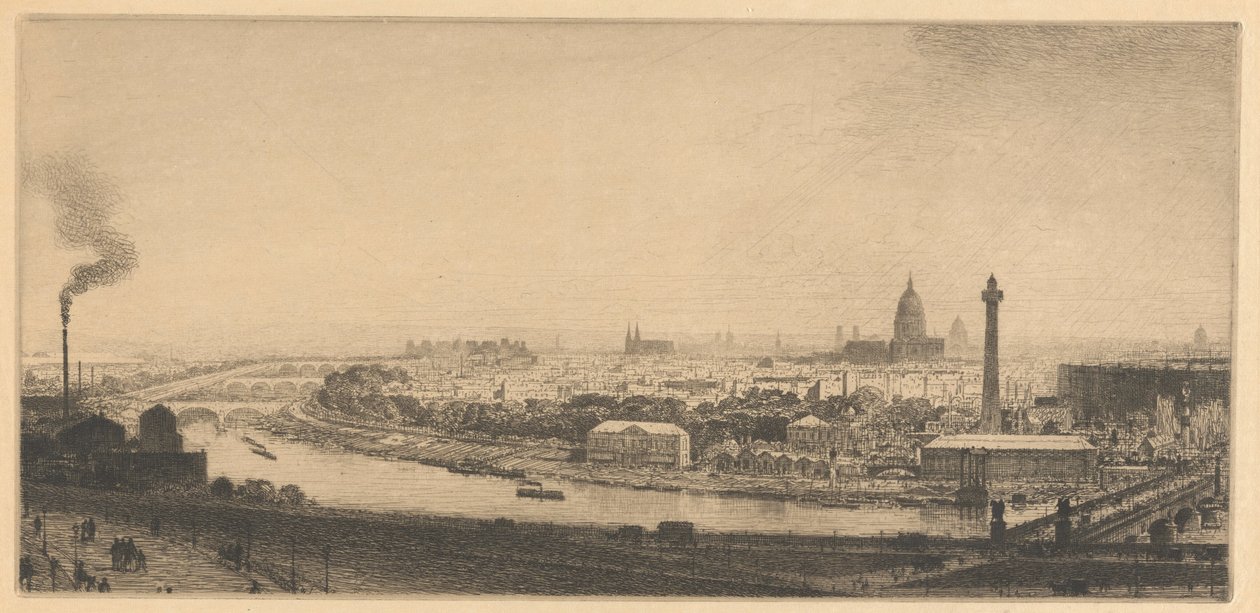 Párizs 1867-ben: kilátás a Trocadéróról alkotó: Maxime Lalanne
