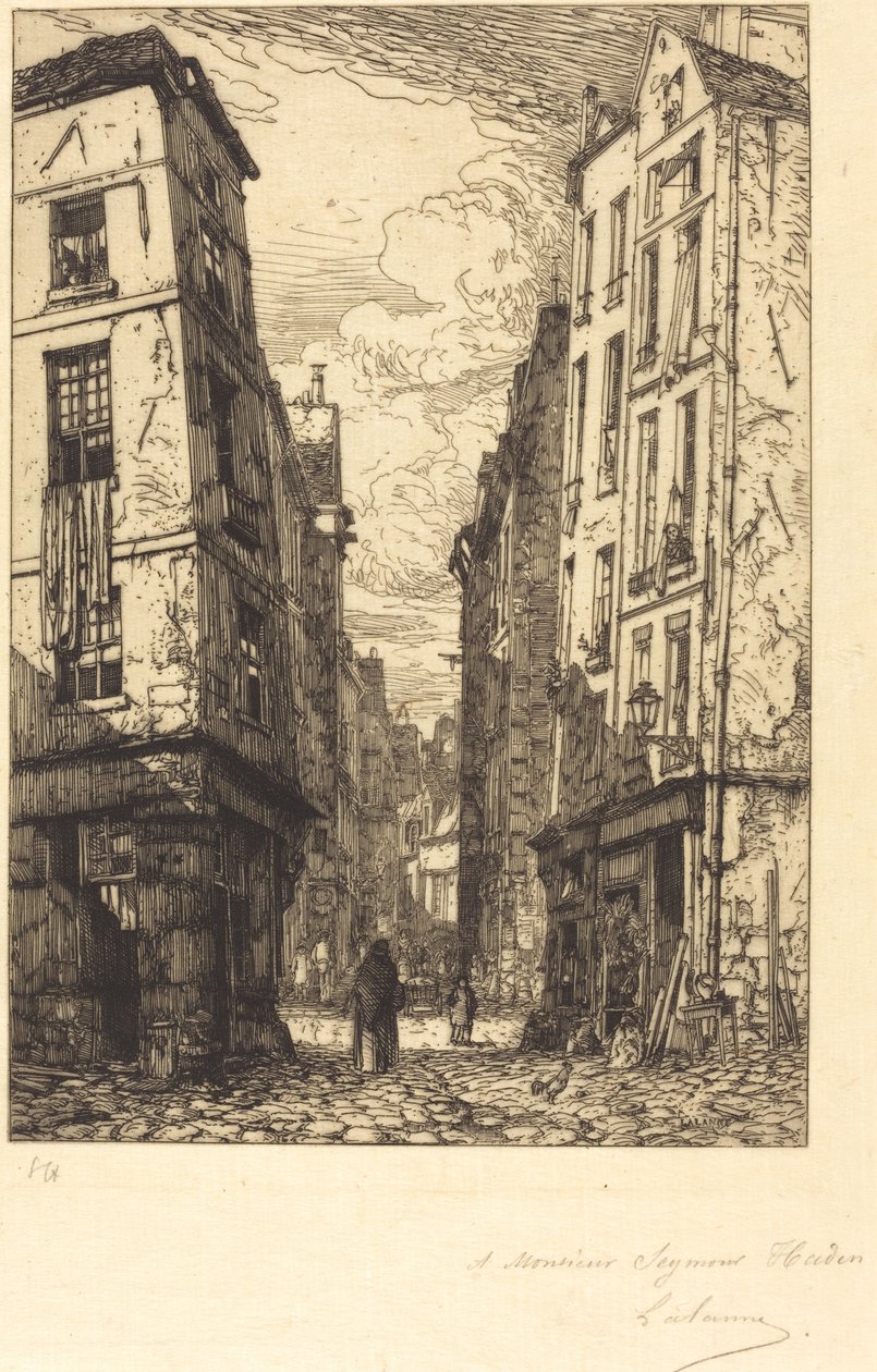 Rue des Marmousets (a város negyede, a régi Párizs) alkotó: Maxime Lalanne