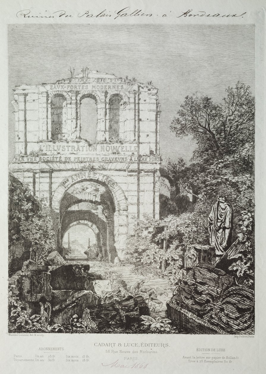 A bordeaux-i Gallien-palota romjai, 1866-1868. alkotó: Maxime Lalanne