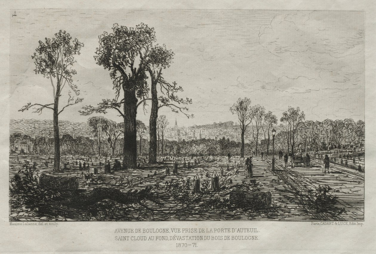 Művészi emlékek Párizs ostromáról: Avenue de Boulogne, Kilátás a Porte d