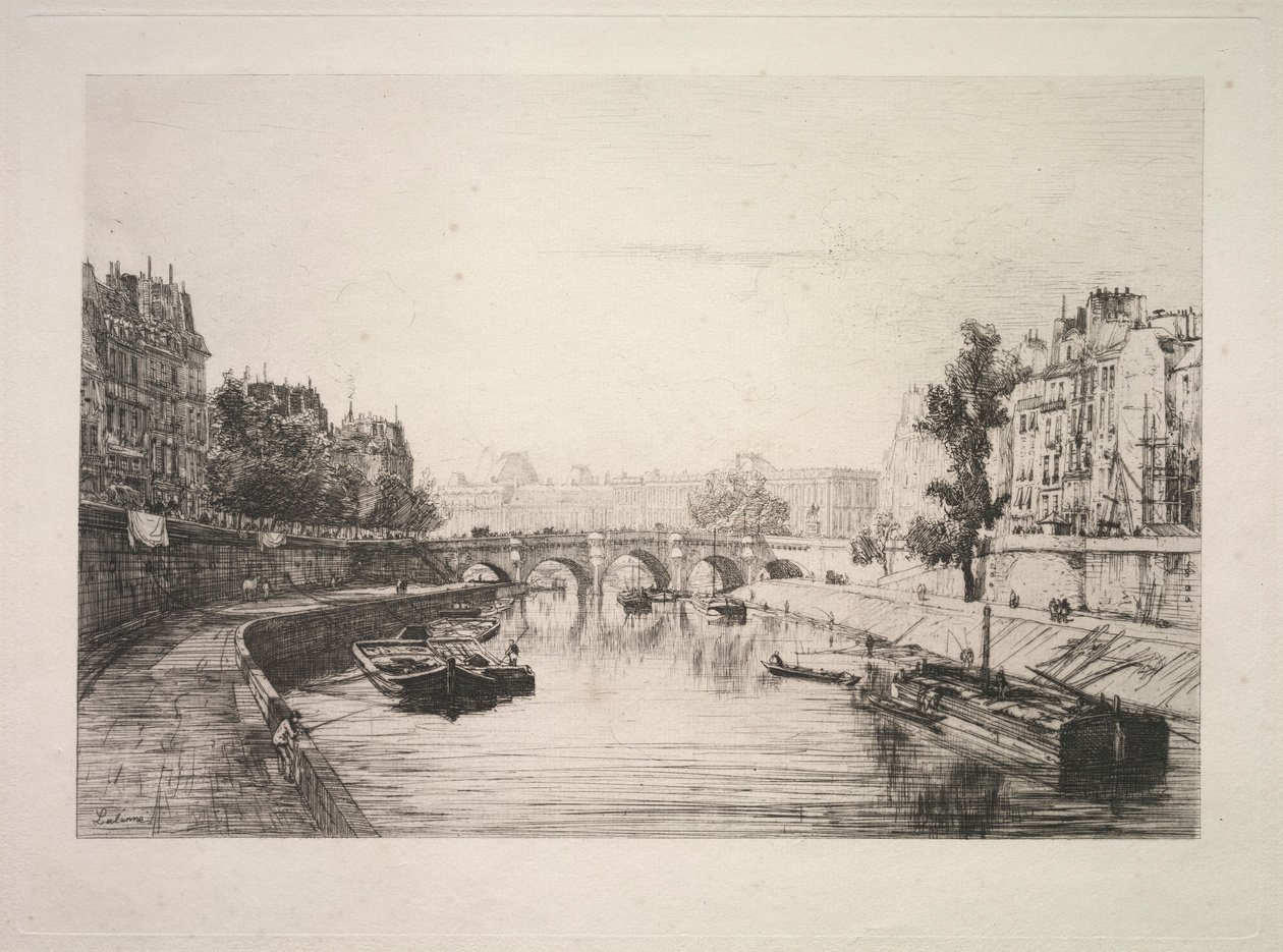 Kilátás a St. Michel hídról, 1865. alkotó: Maxime Lalanne