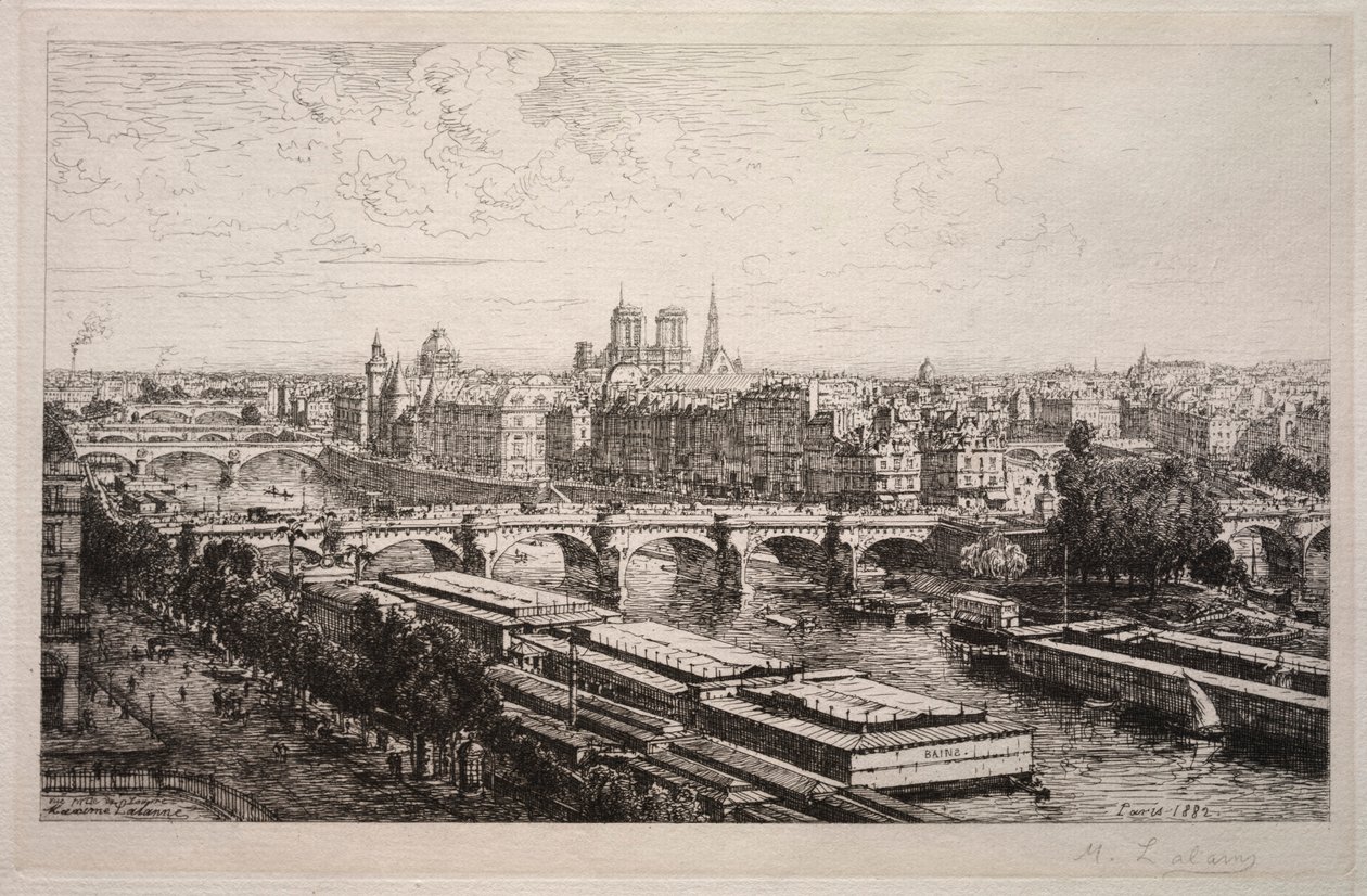 Kilátás a Louvre-ból, 1882. alkotó: Maxime Lalanne