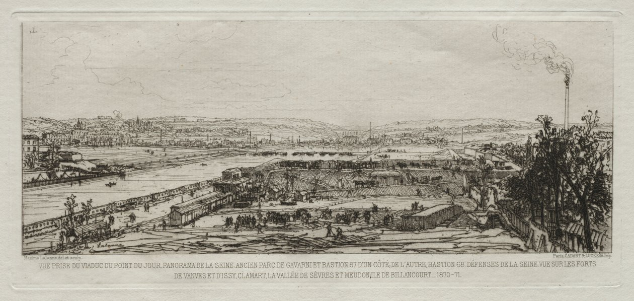 Kilátás a Point-du-Jour Viaduktról, Panoráma a Szajnára alkotó: Maxime Lalanne