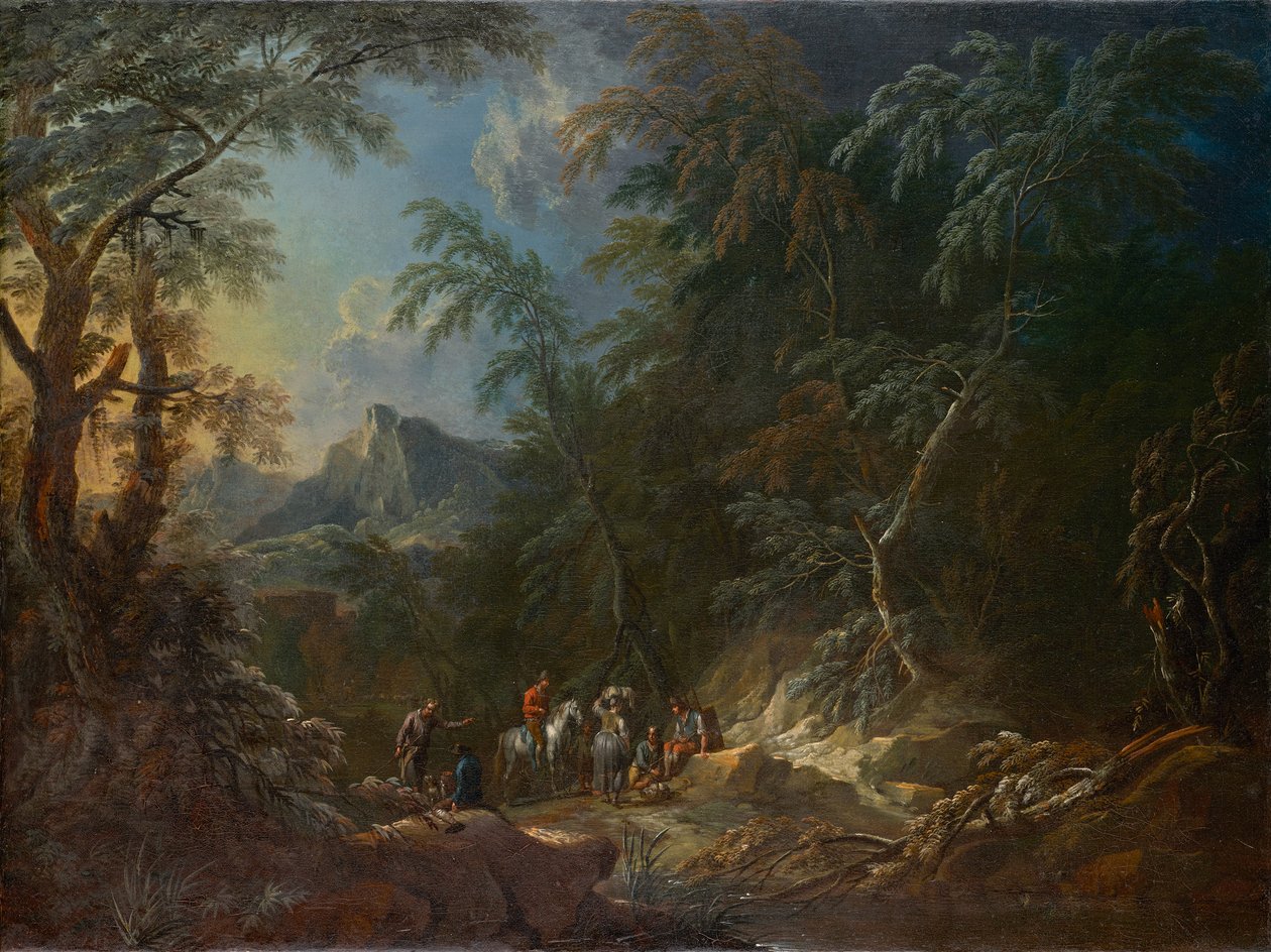 Erdei táj "Este" alkotó: Maximilian Joseph Schinnagl