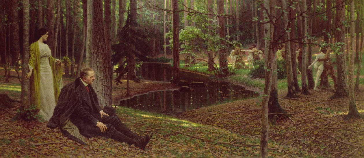 Friedrich Koenig festő (1847-1941) és Ida Kupelweiser egy fa, 1910 körül (o/c) alkotó: Maximilian Lenz