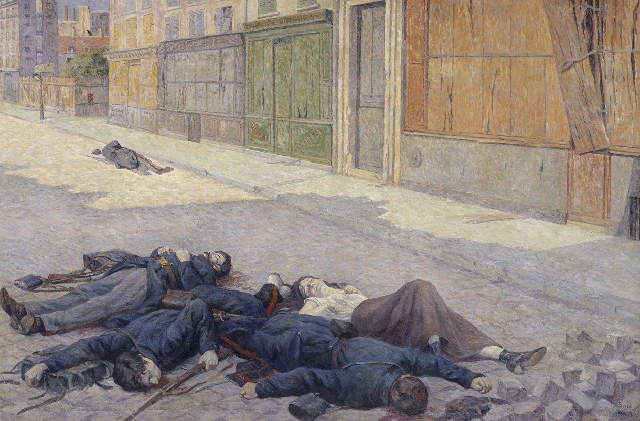Egy utca Párizsban 1871 májusában alkotó: Maximilien Luce