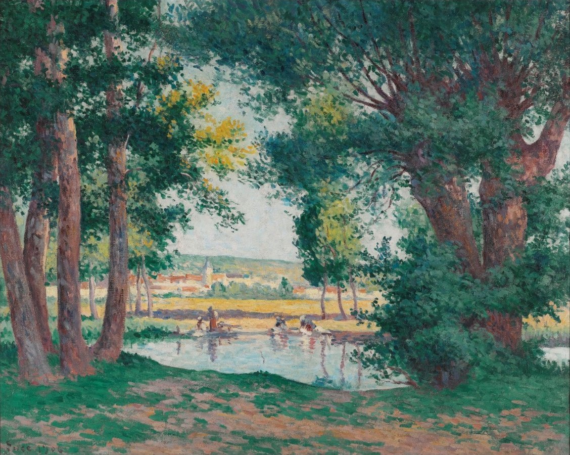 Bessy-Sur-Cure, a Lavandieres a vízparton alkotó: Maximilien Luce