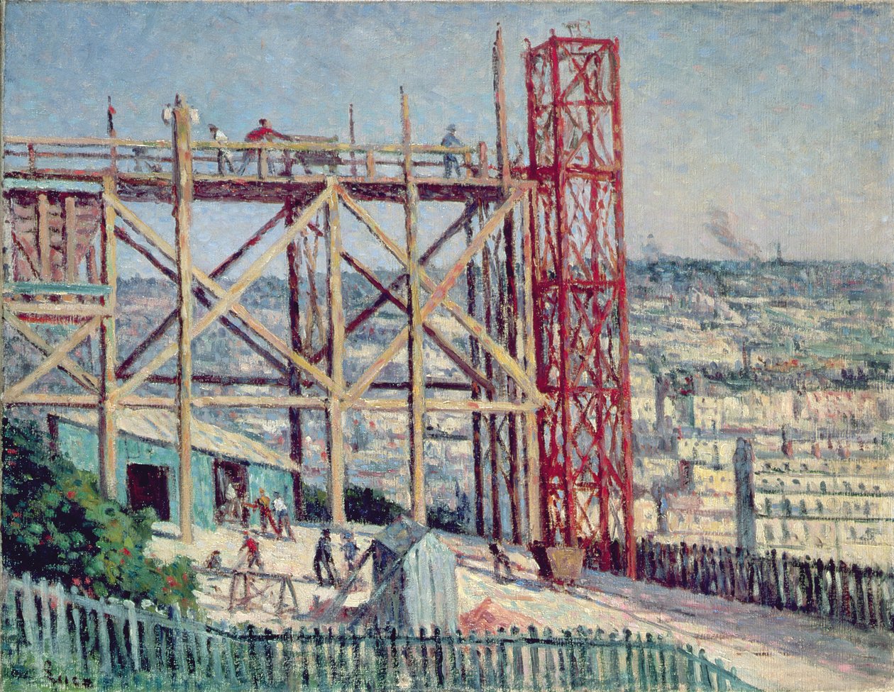 A Sacre Coeur építése, 1900 körül alkotó: Maximilien Luce
