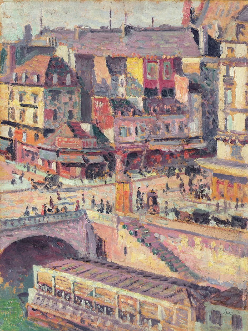 A Pont Saint-Michel és a Quai des Orfevres, Párizs, 1900-2003 körül alkotó: Maximilien Luce