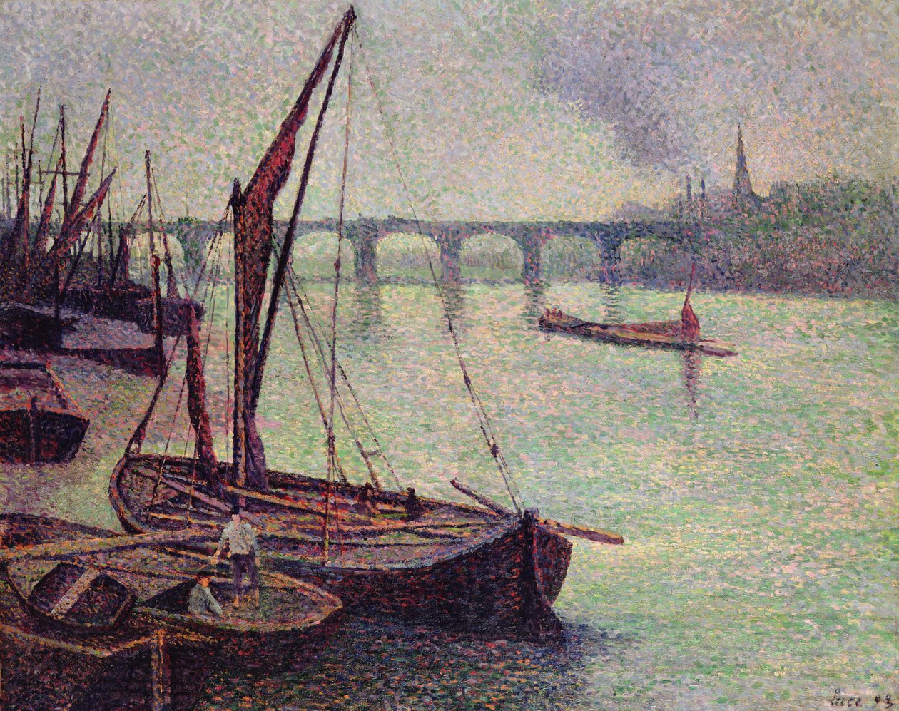A Temze a Vauxhall Bridge-nél, London, 1893 alkotó: Maximilien Luce