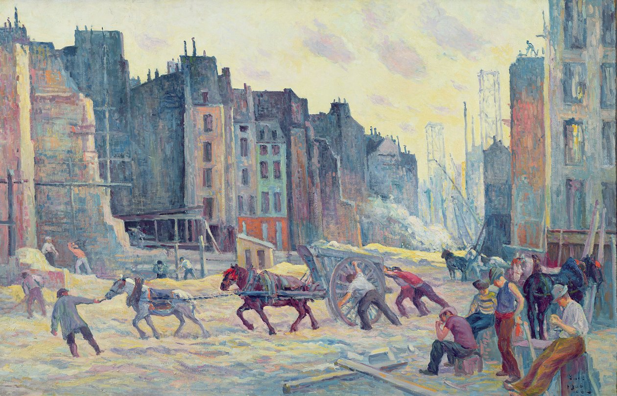 Munka a Rue Reaumurban, 1906-08 alkotó: Maximilien Luce