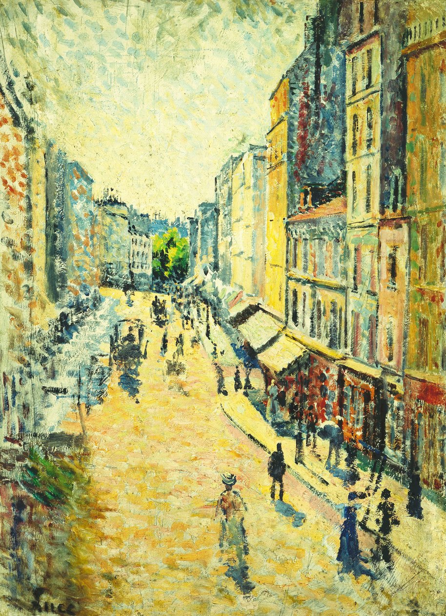 Egy utca Abbessesben; La Rue des Abesses, 1895 alkotó: Maximilien Luce