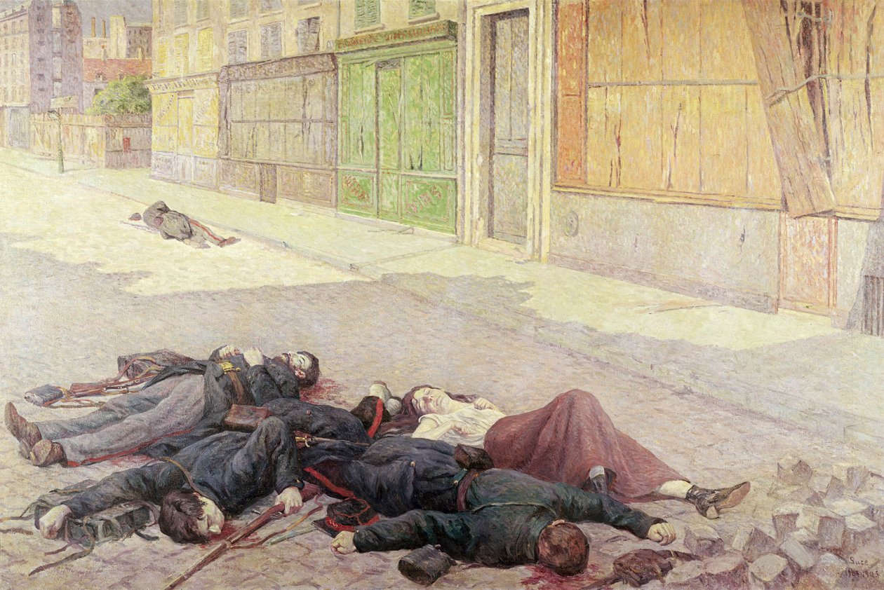 Egy utca Párizsban 1871 májusában vagy: A Kommün, 1903-05 alkotó: Maximilien Luce