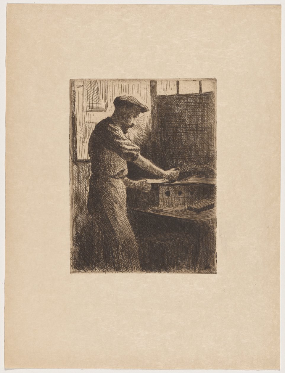 Auguste Delâtre munka közben alkotó: Maximilien Luce