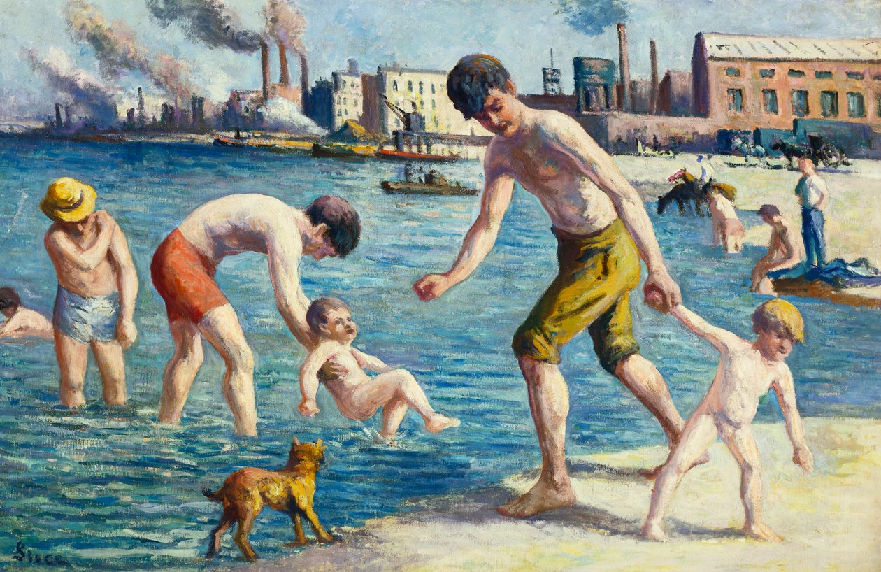 Fürdőzők alkotó: Maximilien Luce