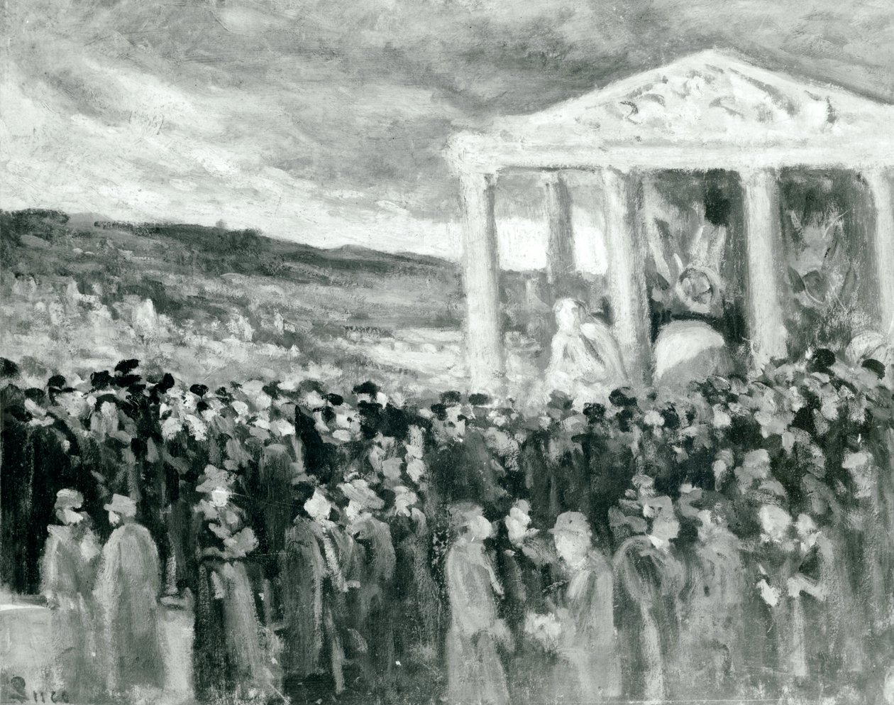 Auguste Rodin temetése a Villa des Brillantsban, 1917 alkotó: Maximilien Luce