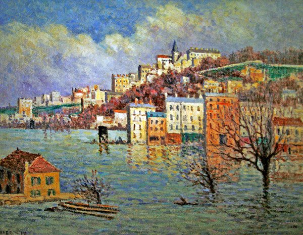 Árvíz Sèvres-ben alkotó: Maximilien Luce