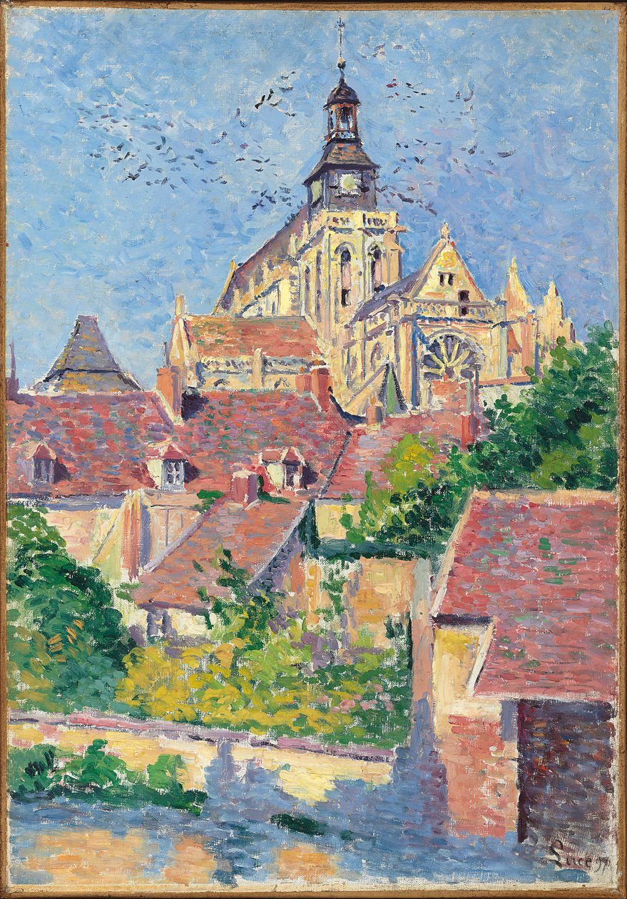 Gisors-székesegyház, kilátás a Fosse aux Tanneurs felől, 1897 alkotó: Maximilien Luce
