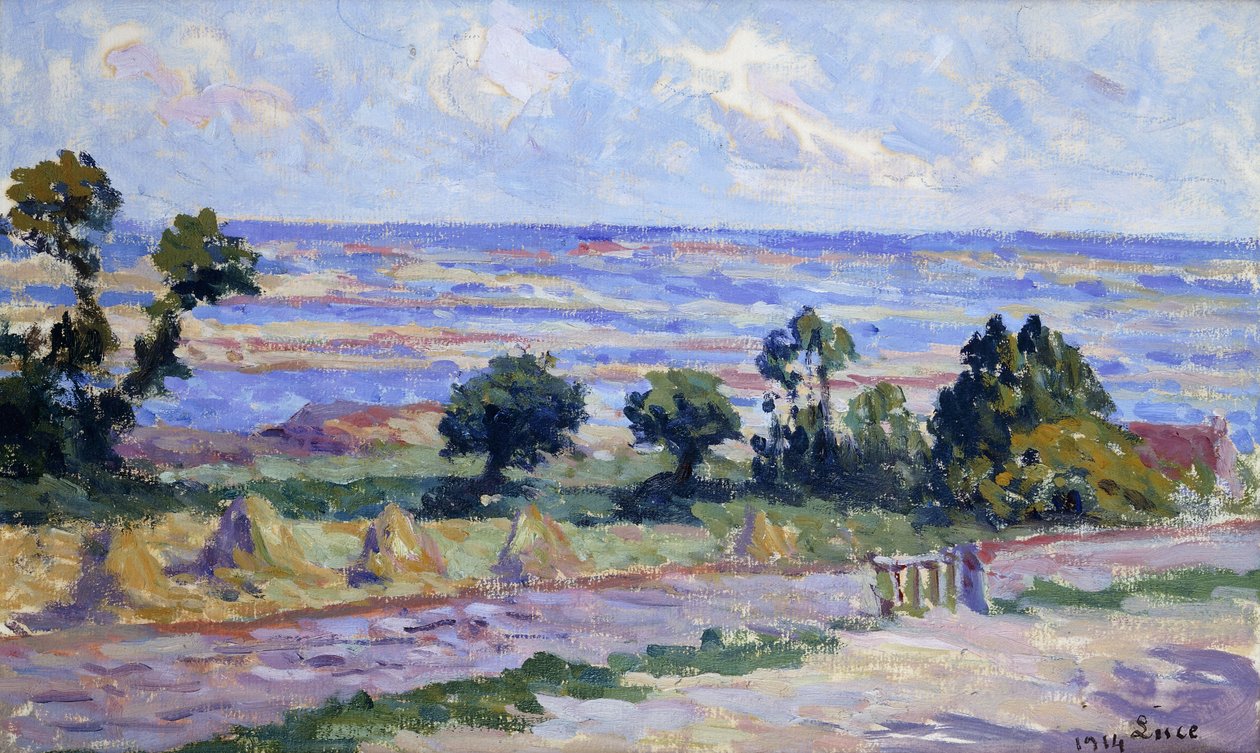 Szénakazalok a tenger mellett; Szénakazalok a tenger mellett, 1914 alkotó: Maximilien Luce