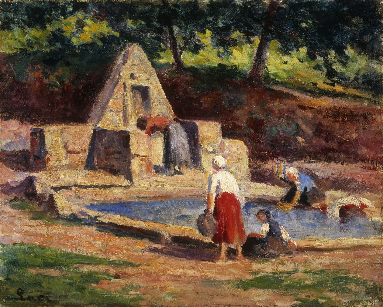 Mosodai szobalányok, Kermouster; Kermouster, Les Lavandieres, 1914-1915 alkotó: Maximilien Luce