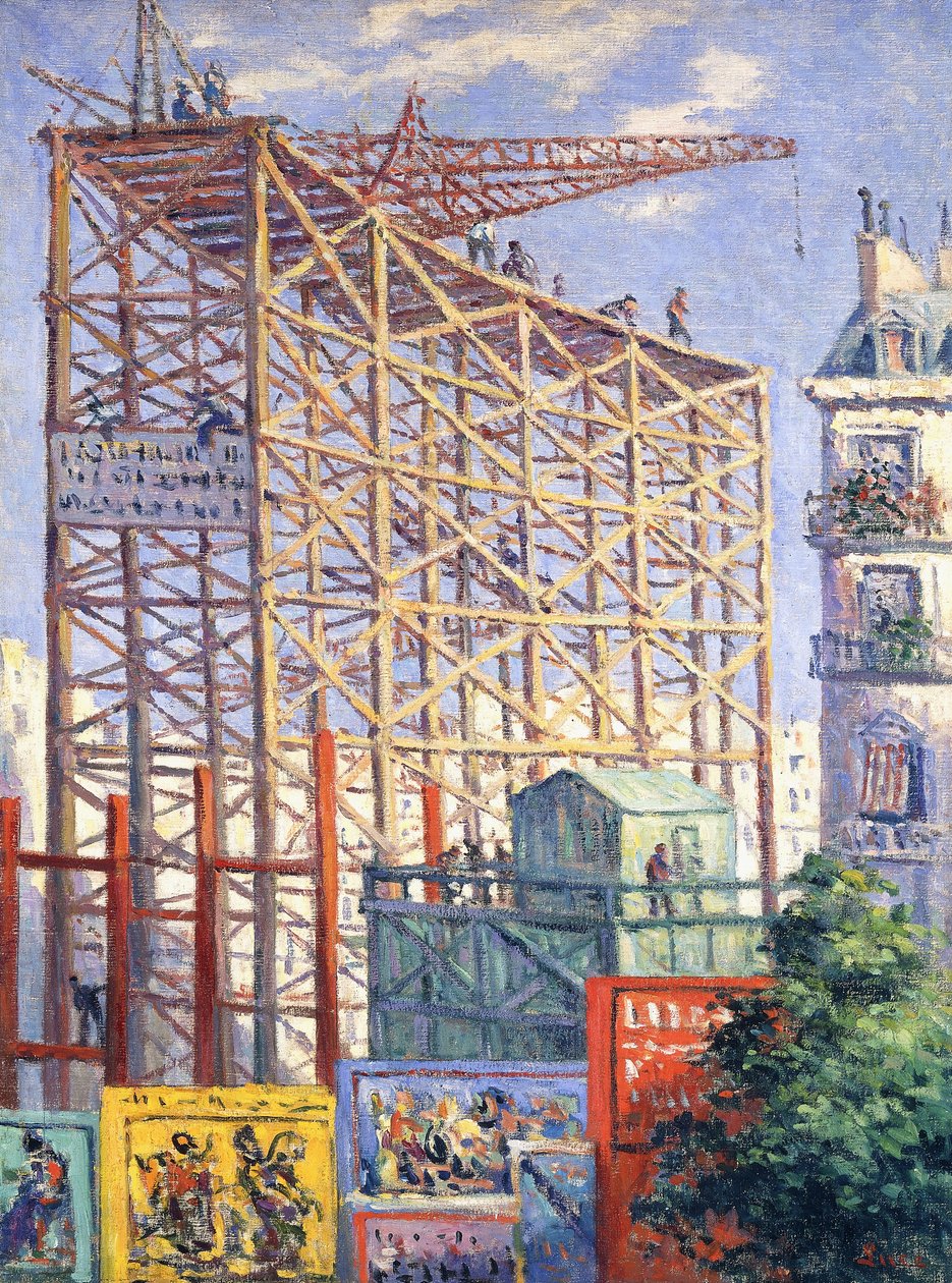 Állványok és plakátok, 1912 körül alkotó: Maximilien Luce