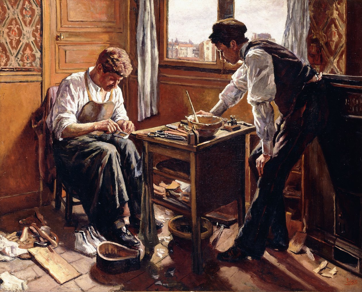 Cipészek, a két Givort testvér, 1884 alkotó: Maximilien Luce