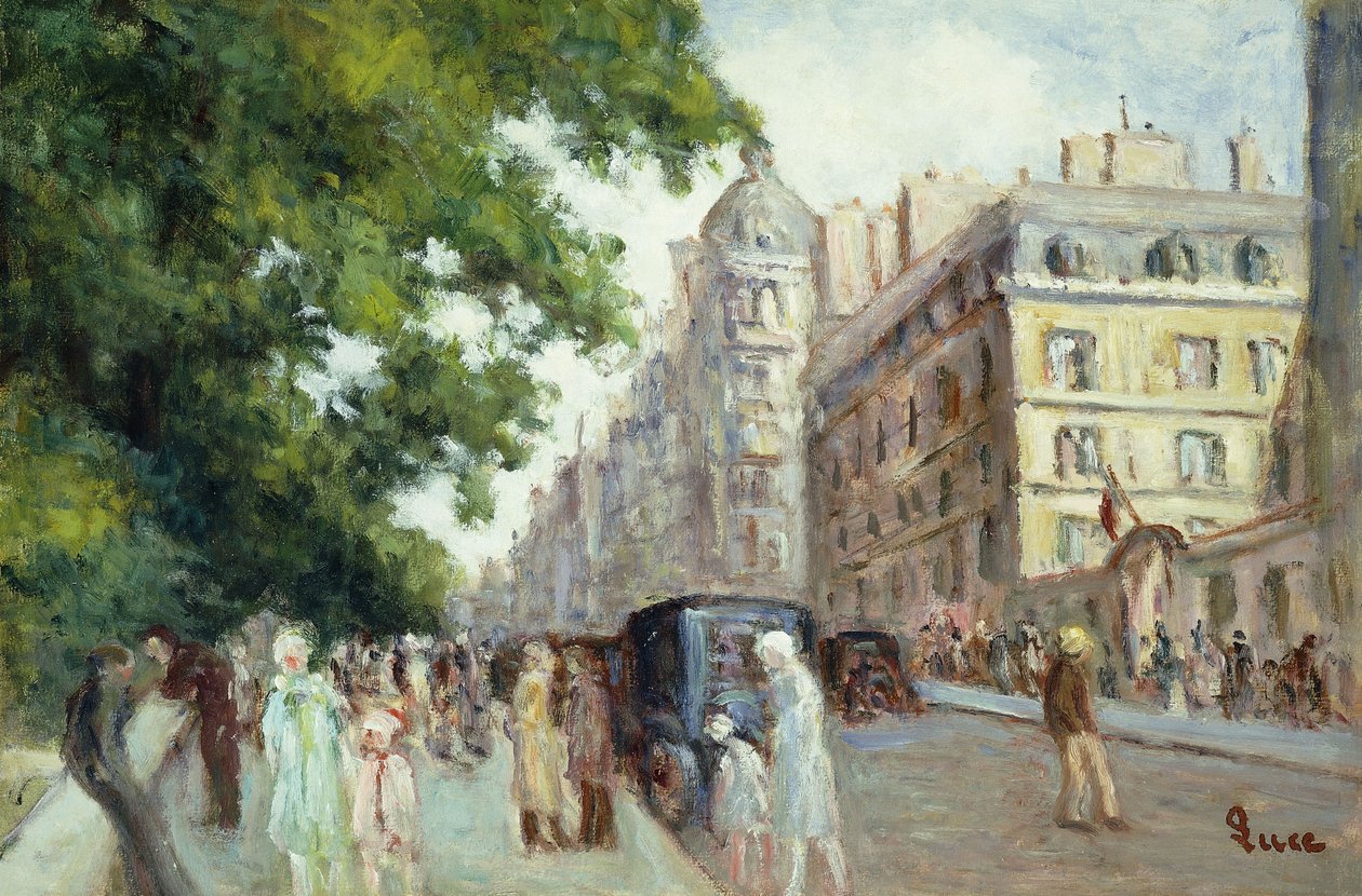 Utcai jelenet Párizsban; Scene de Rue a Paris, 1935-37 alkotó: Maximilien Luce