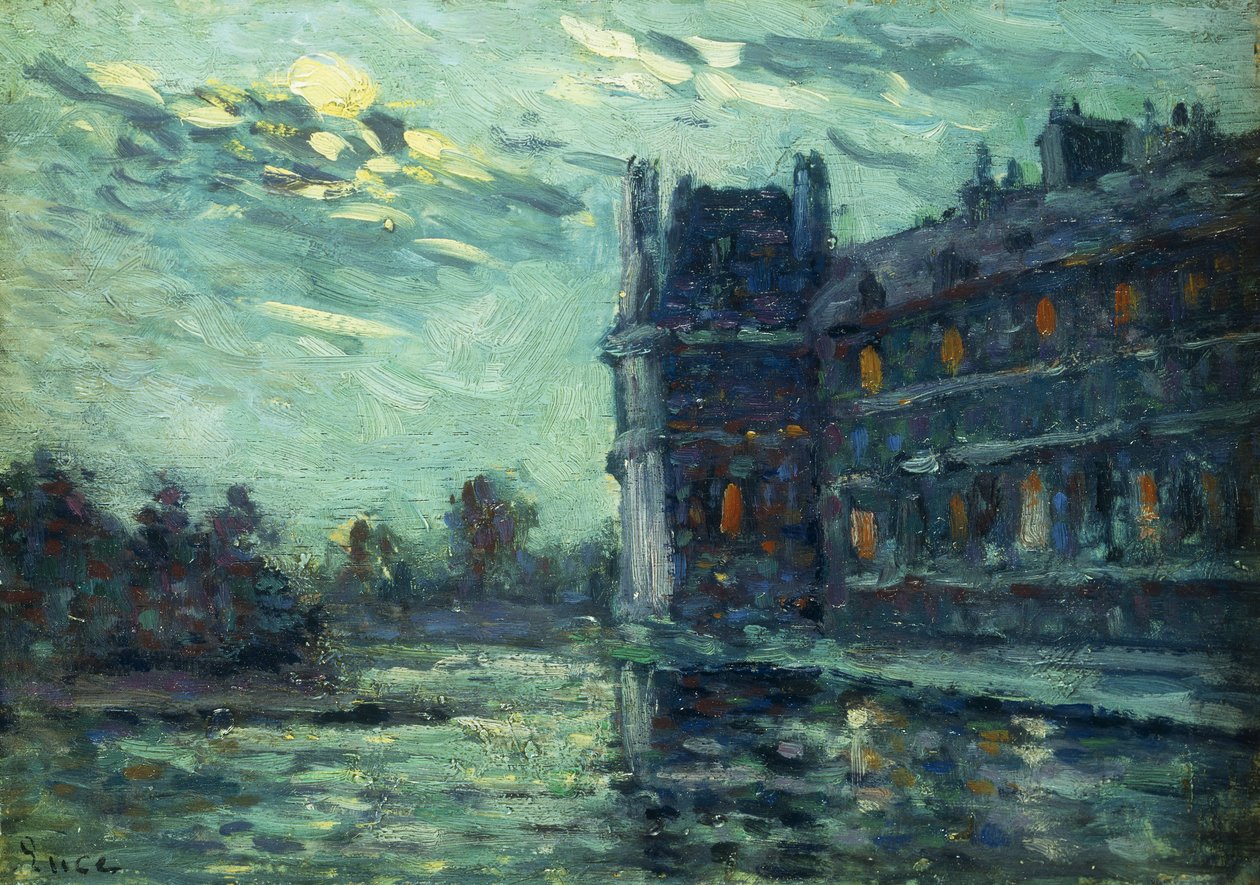Az 1910-es árvíz, The Pavillon de Flore, a párizsi Louvre-ban; Az 1910-es árvíz, Le Pavillon de Flore, 1910 alkotó: Maximilien Luce