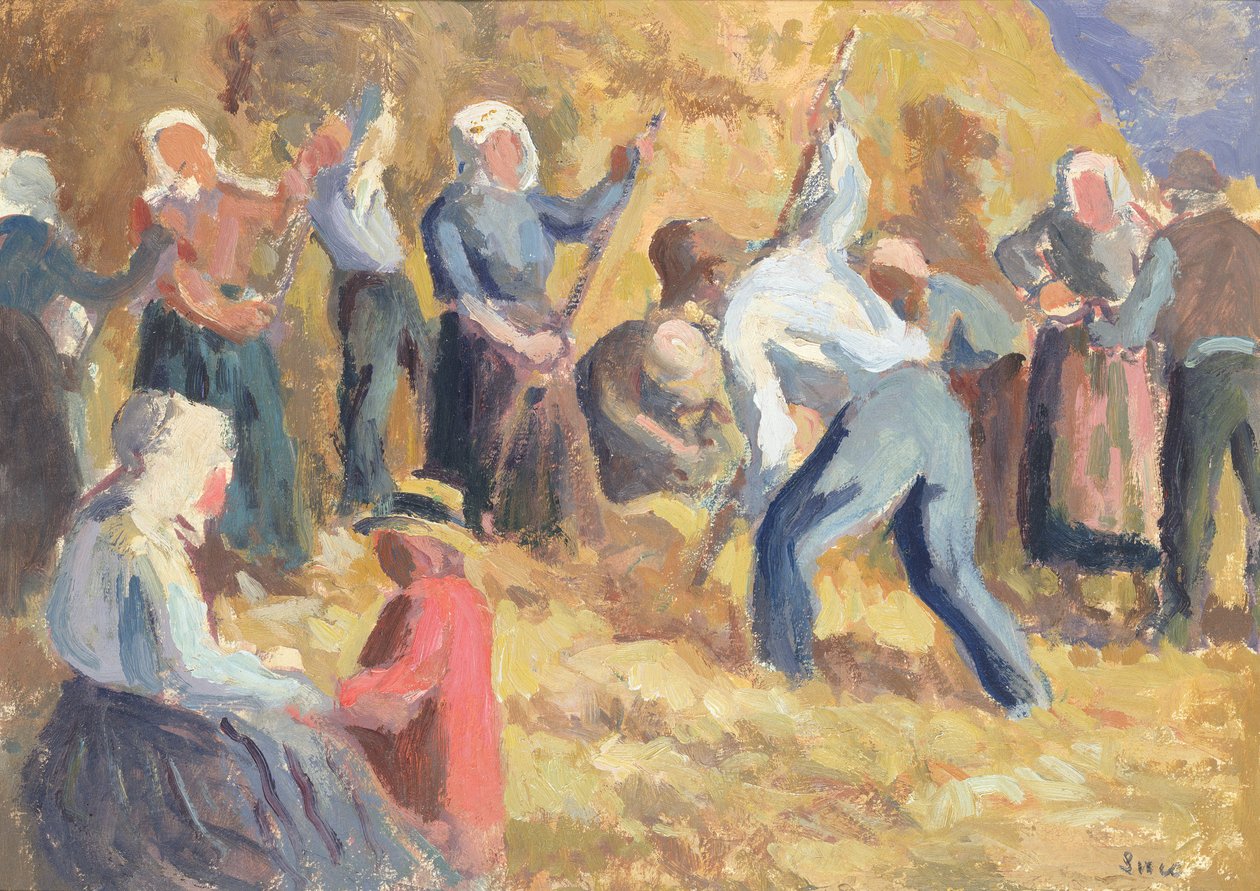 The Harvest, 1914 körül (olaj, papír) alkotó: Maximilien Luce