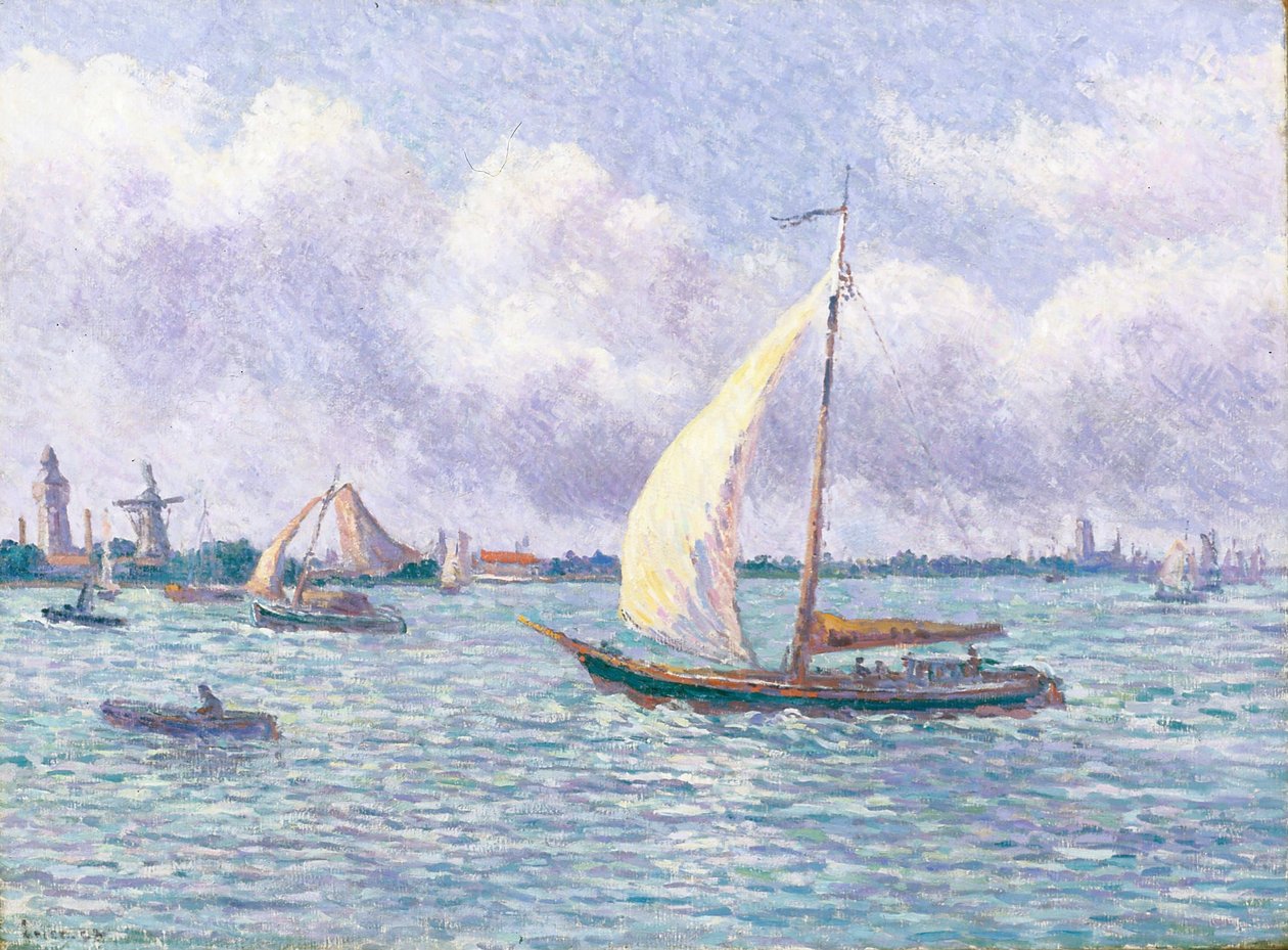 A Maas Dordrecht közelében alkotó: Maximilien Luce