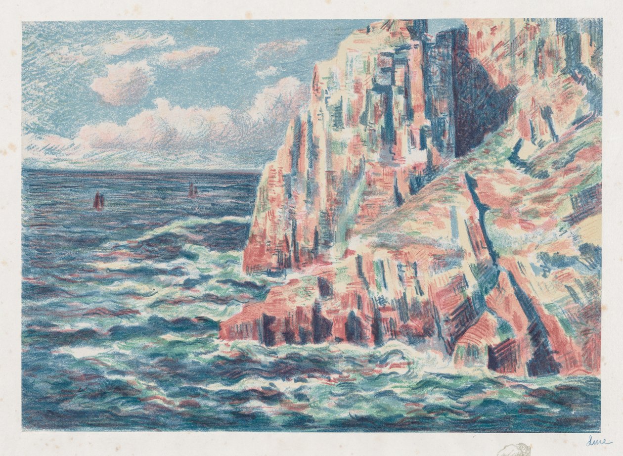 A tenger Camaretnél, a Vörös sziklák alkotó: Maximilien Luce