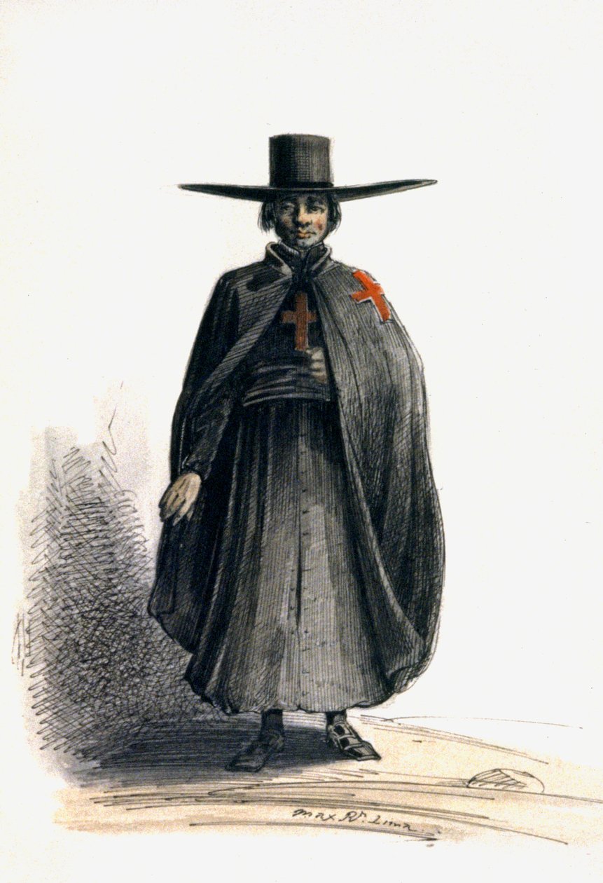 Misszionárius Peruban, 1840 körül (akvarell) alkotó: Maximilien Radiguet