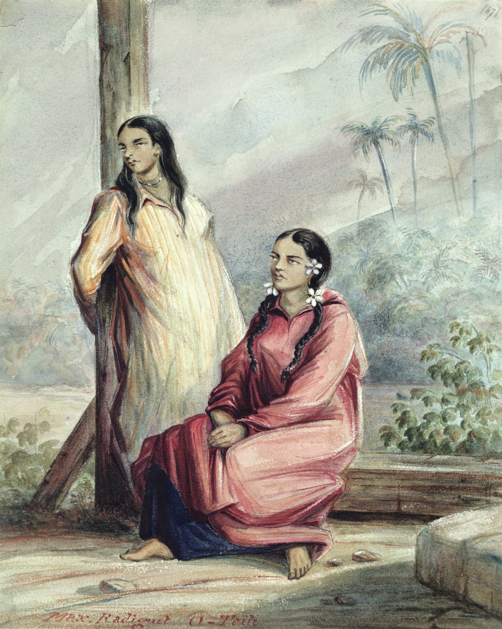 Két tahiti nő, 1841-48 körül alkotó: Maximilien Radiguet