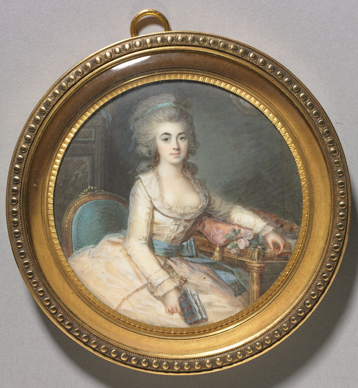 Női portré, 1780 körül (akvarell elefántcsonton) alkotó: Maximilien Villers