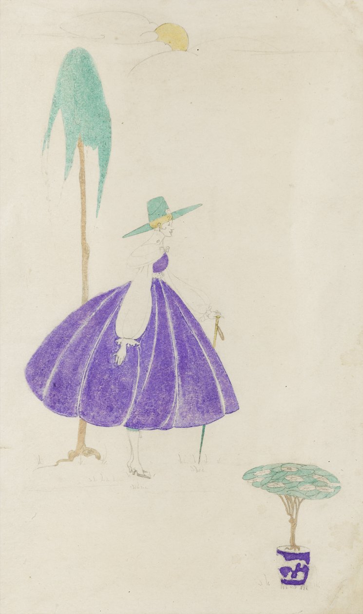 Lila ruhás nő, 1914 alkotó: May Gardiner