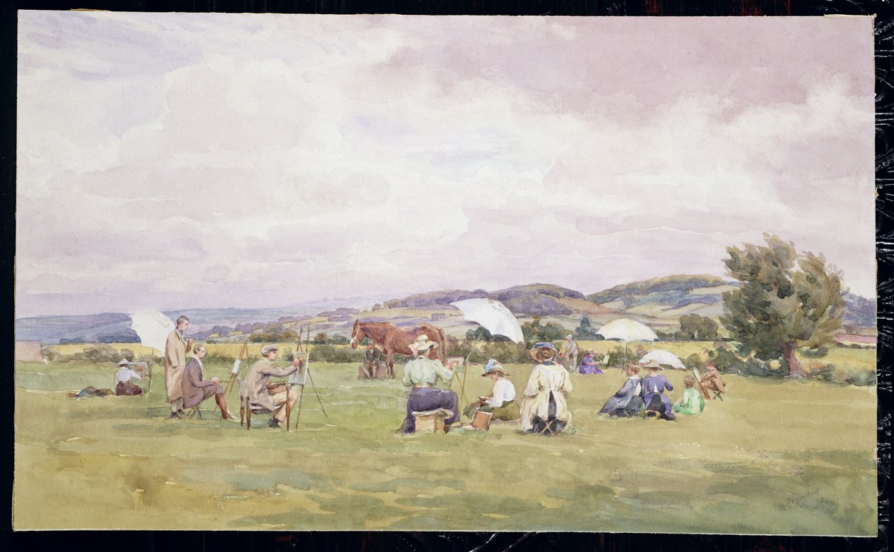 Rajzbuli Cotswoldsban, 1910 körül (akvarell papíron) alkotó: May Francis