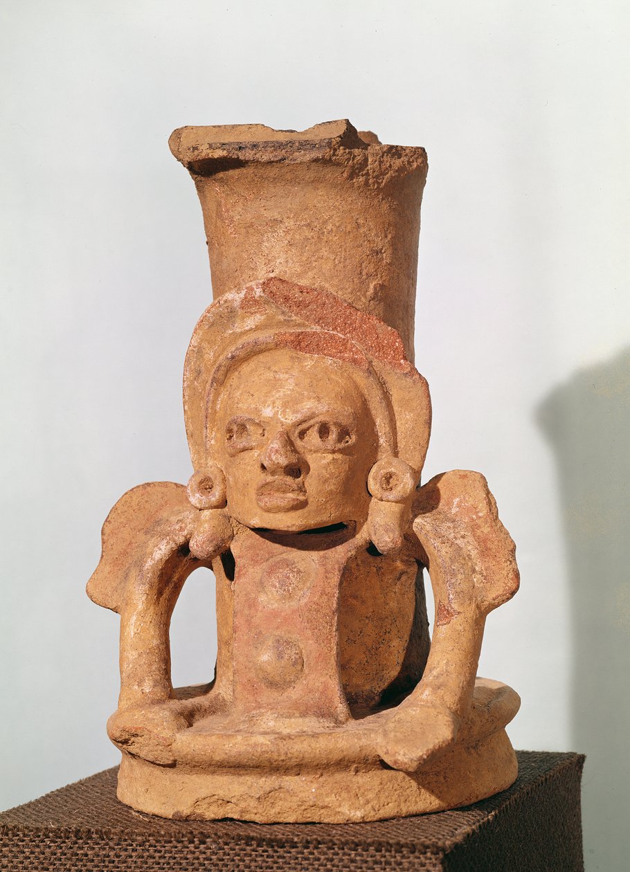 Tömjénező ülő figura formájában, Pre-klasszikus időszak (kerámia) alkotó: Mayan