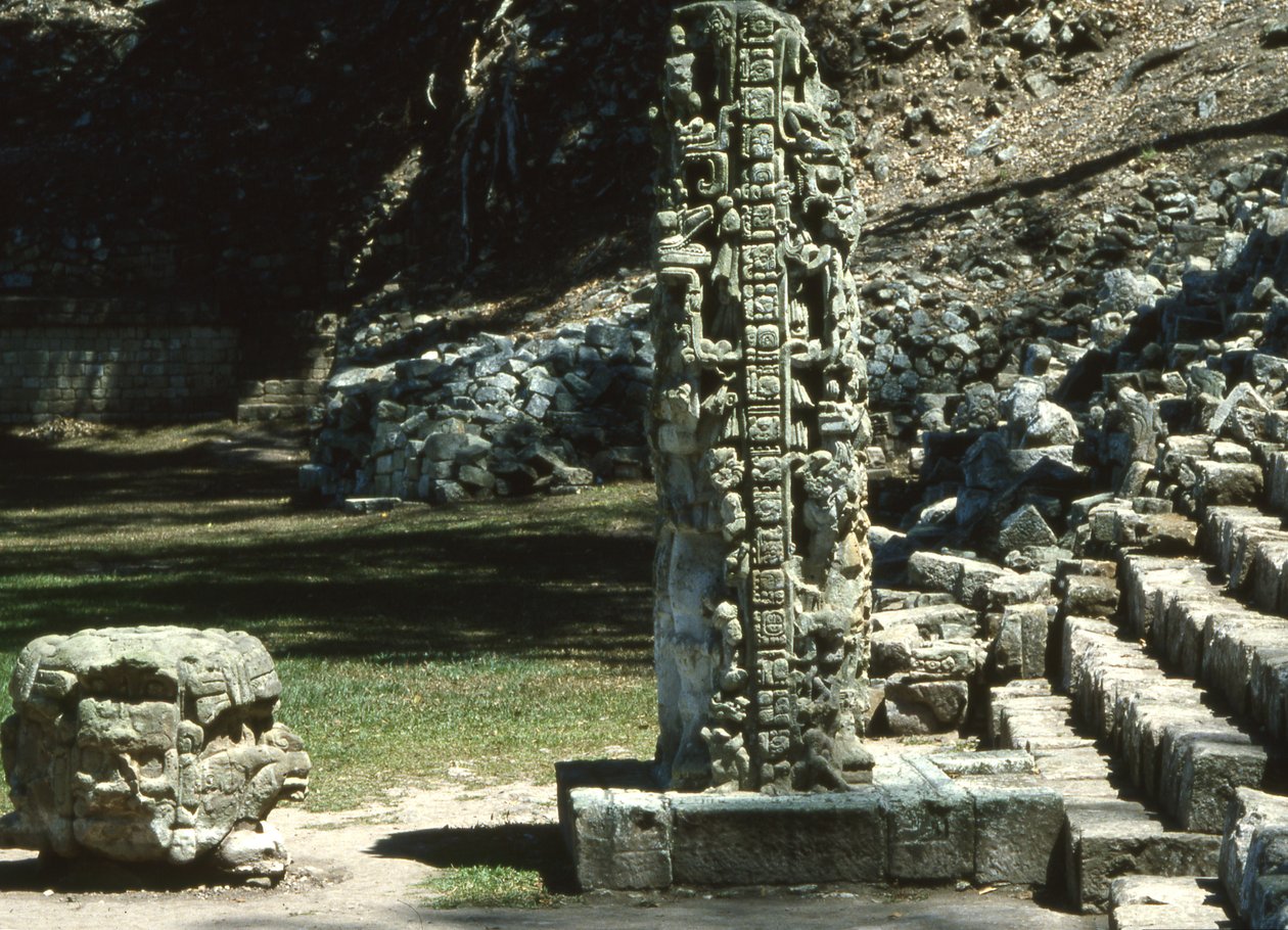 Copan, Stela N, nyugati oldal, késő klasszikus időszak, i.sz. 764 alkotó: Mayan