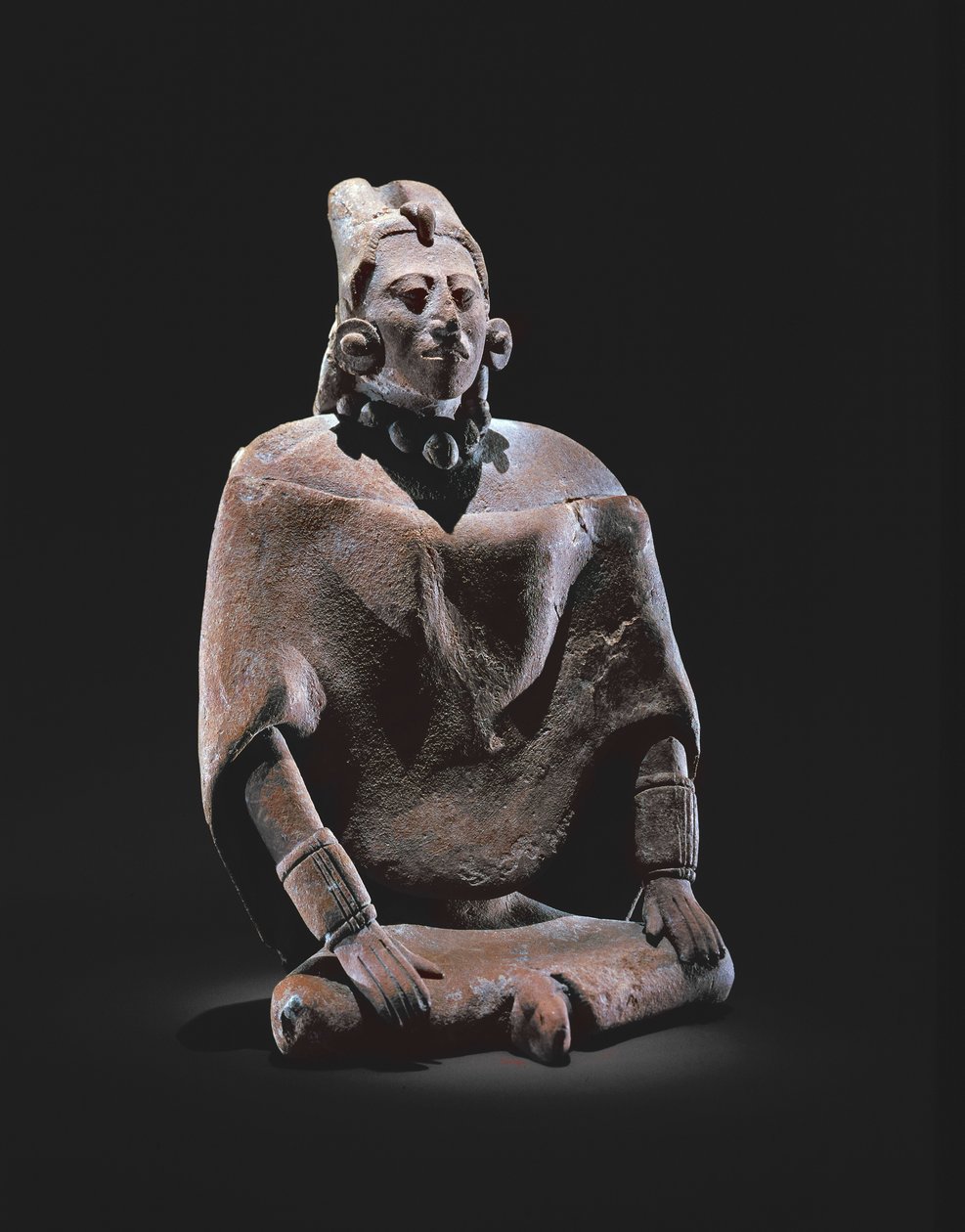 Maják ülő király alakja, Jaina szigetéről (cserép) alkotó: Mayan