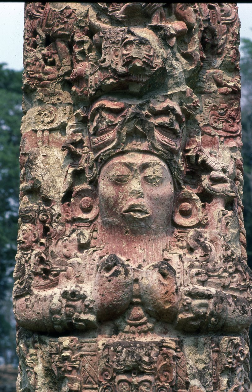 Stela C, nyugati oldal, Copan, késői klasszikus időszak, i.sz. 780 alkotó: Mayan