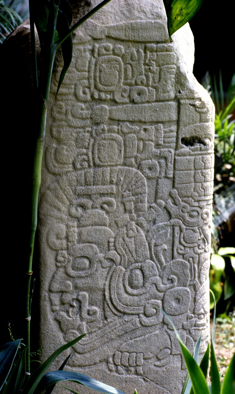 Tikal 28. sztélé, kora klasszikus kor, 300-600 Kr. u. alkotó: Mayan