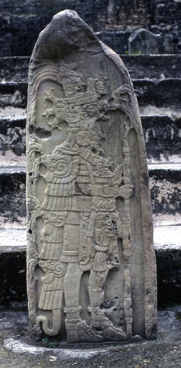 Tikal Stela 9, korai klasszikus időszak, i.sz. 475 alkotó: Mayan