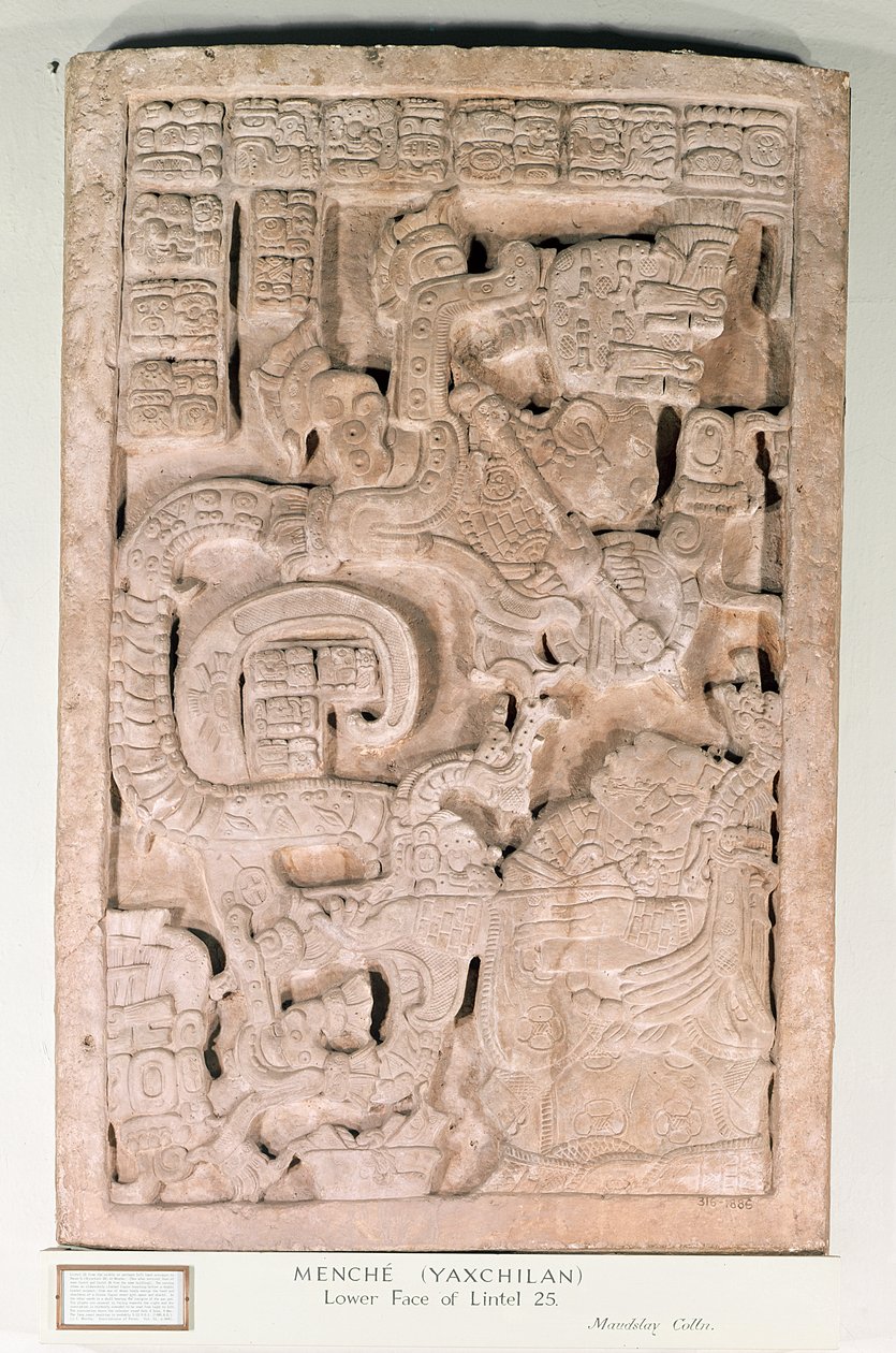 Yaxchilan áthidaló 25, késő klasszikus időszak, i.sz. 600-900 (mészkő) alkotó: Mayan