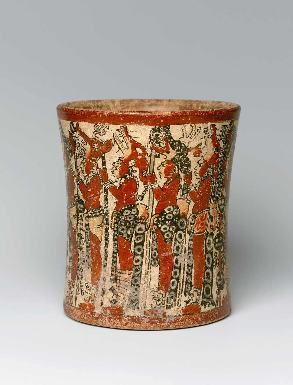 Hengeres edény, Yucatanban, Mexikóban, 550-950 körül (kerámia) alkotó: Mayan